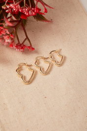 Heliophilia Silver Pendientes de Metal en Oro de 16 mm